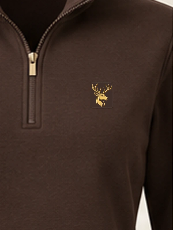 Gold Edition Women's Sovereign Quarter-Zip — Espresso, Detail view