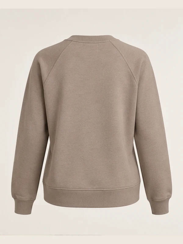 Women's Ease Raglan Sweatshirt — Taupe, Back view