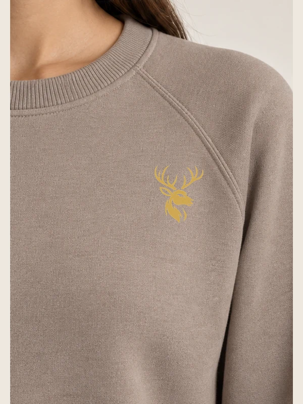 Women's Ease Raglan Sweatshirt — Taupe, Detail view