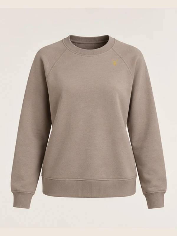 Women's Ease Raglan Sweatshirt — Taupe in Taupe, front view