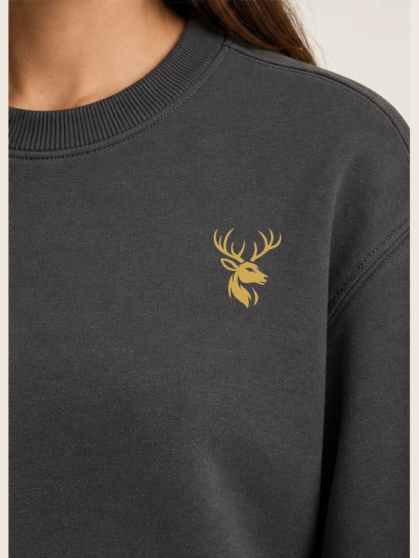 Women's Forge Heavyweight Sweatshirt — Charcoal, Detail view