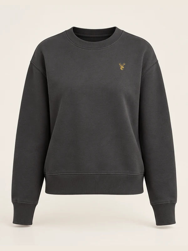 Women's Forge Heavyweight Sweatshirt — Charcoal in Charcoal, front view