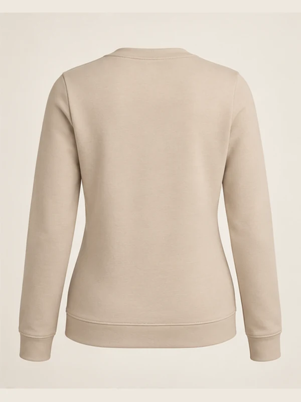 Women's Line Smooth Sweatshirt — Warm Beige, Back view