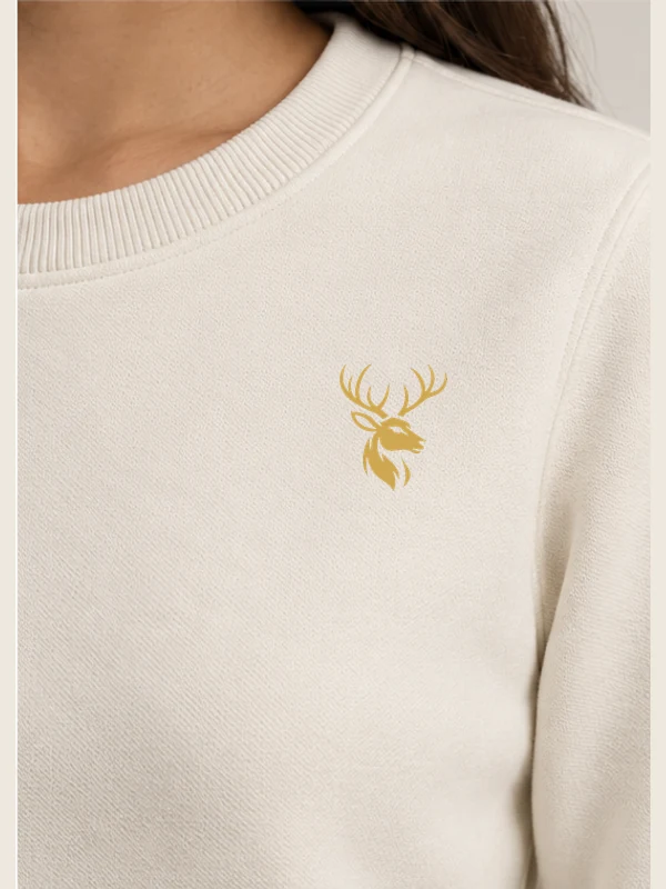 Women's Meridian Crewneck — Cream, Detail view