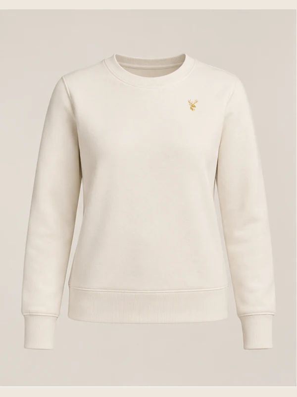 Women's Meridian Crewneck — Cream in Cream, front view