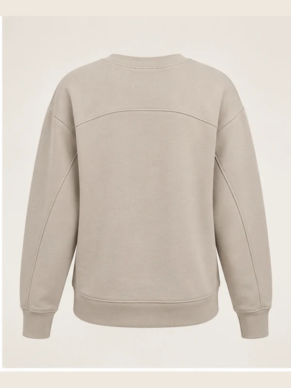 Women's Orbit Panelled Crewneck — Stone, Back view