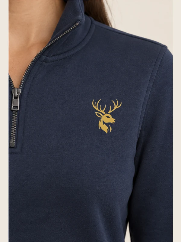 Women's Tempo Quarter-Zip — Navy, Detail view