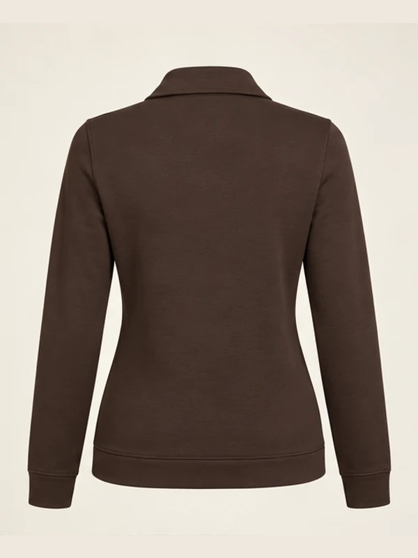 Women's Terrace Collared Quarter-Zip — Espresso, Back view
