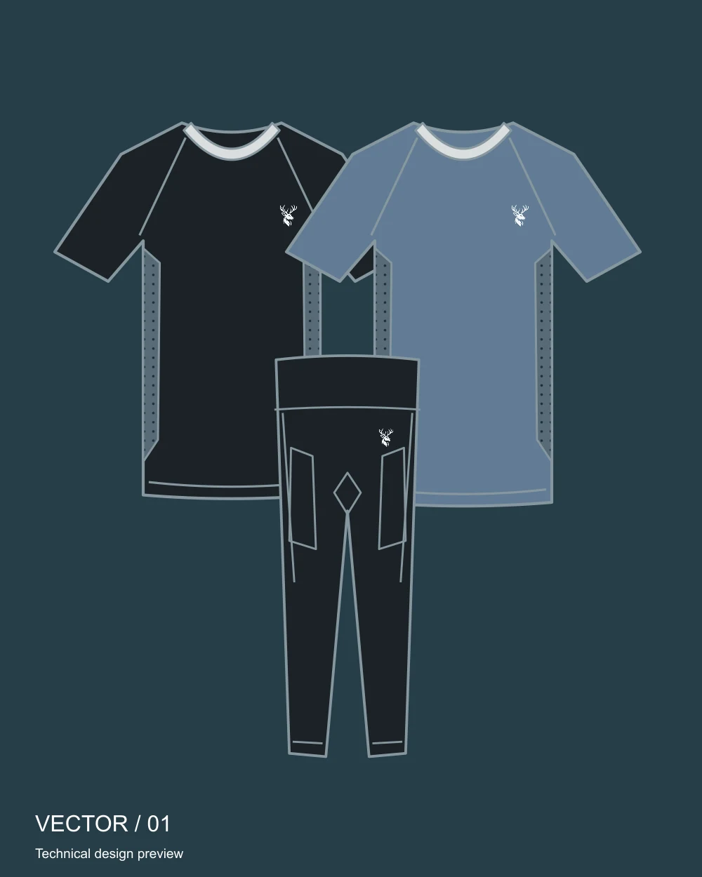 VECTOR / 01 men’s and women’s gymwear design illustrations