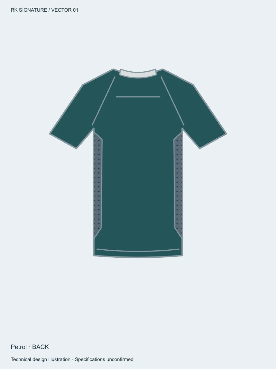 Men’s Aero Mesh Training Tee — Petrol, Back view
