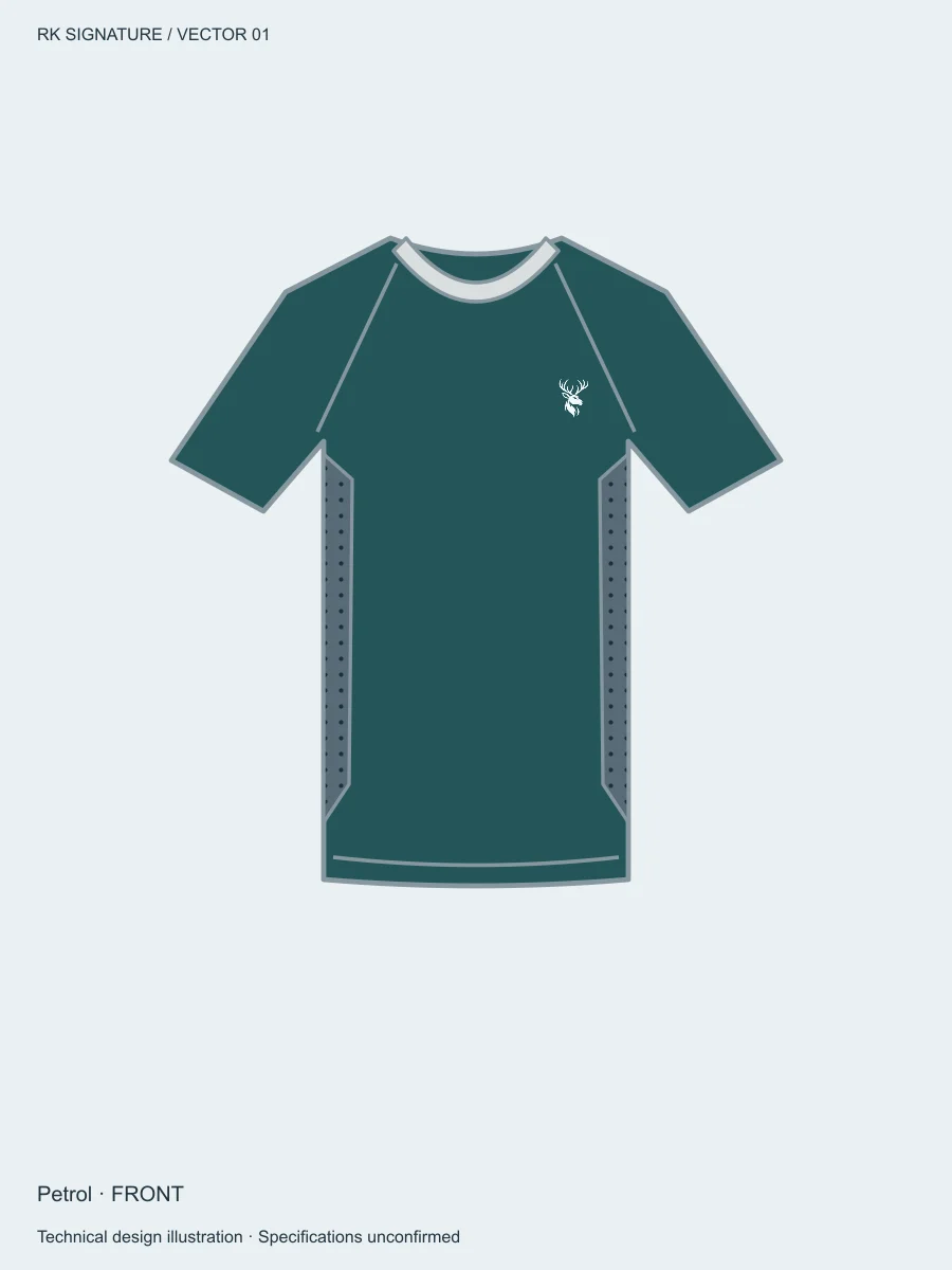 Men’s Aero Mesh Training Tee — Petrol, Front view
