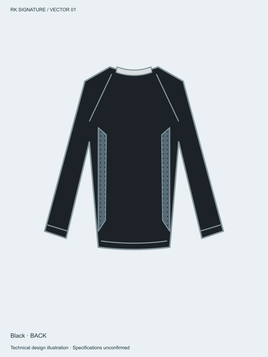 Men’s Axial Close-Fit Base Layer — Black, Back view