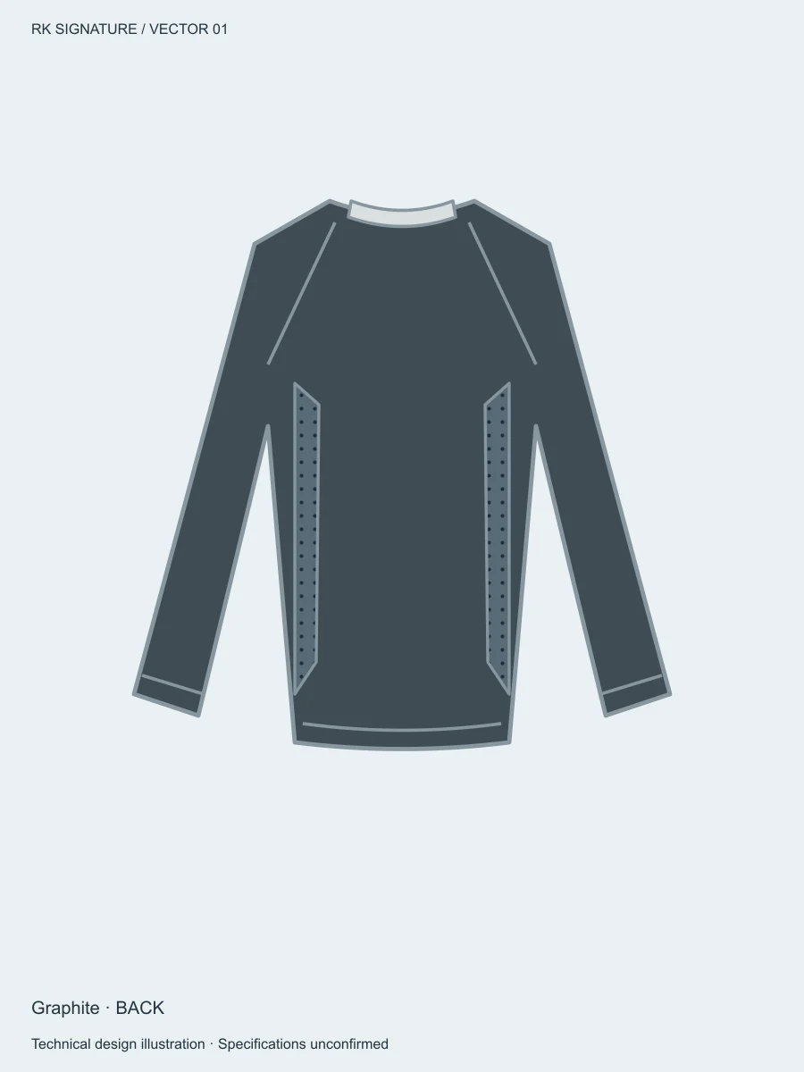 Men’s Axial Close-Fit Base Layer — Graphite, Back view