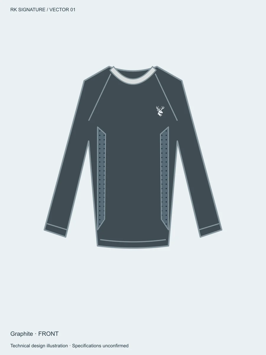 Men’s Axial Close-Fit Base Layer — Graphite in Graphite, front view