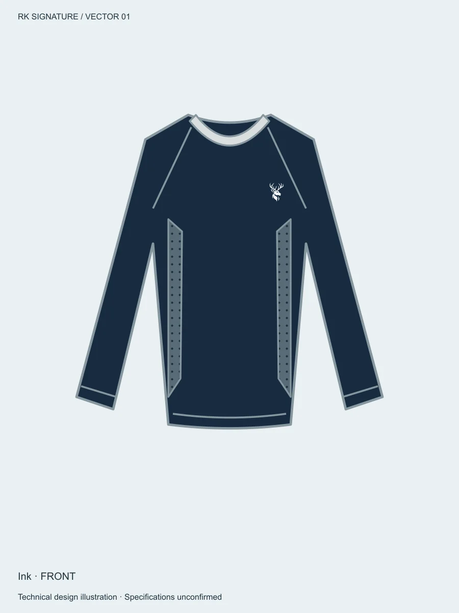 Men’s Axial Close-Fit Base Layer — Ink in Ink, front view