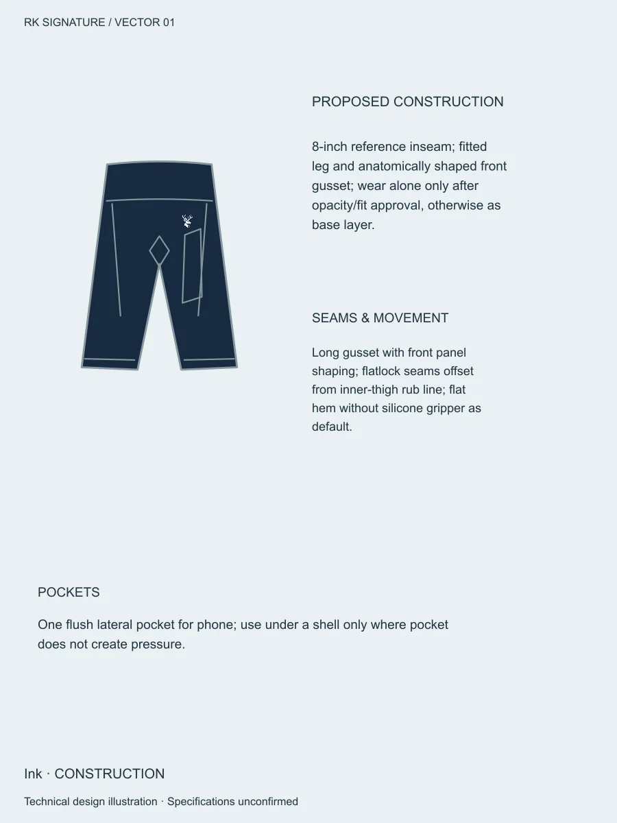 Men’s Axial Close-Fit Training Short — Ink, Construction view