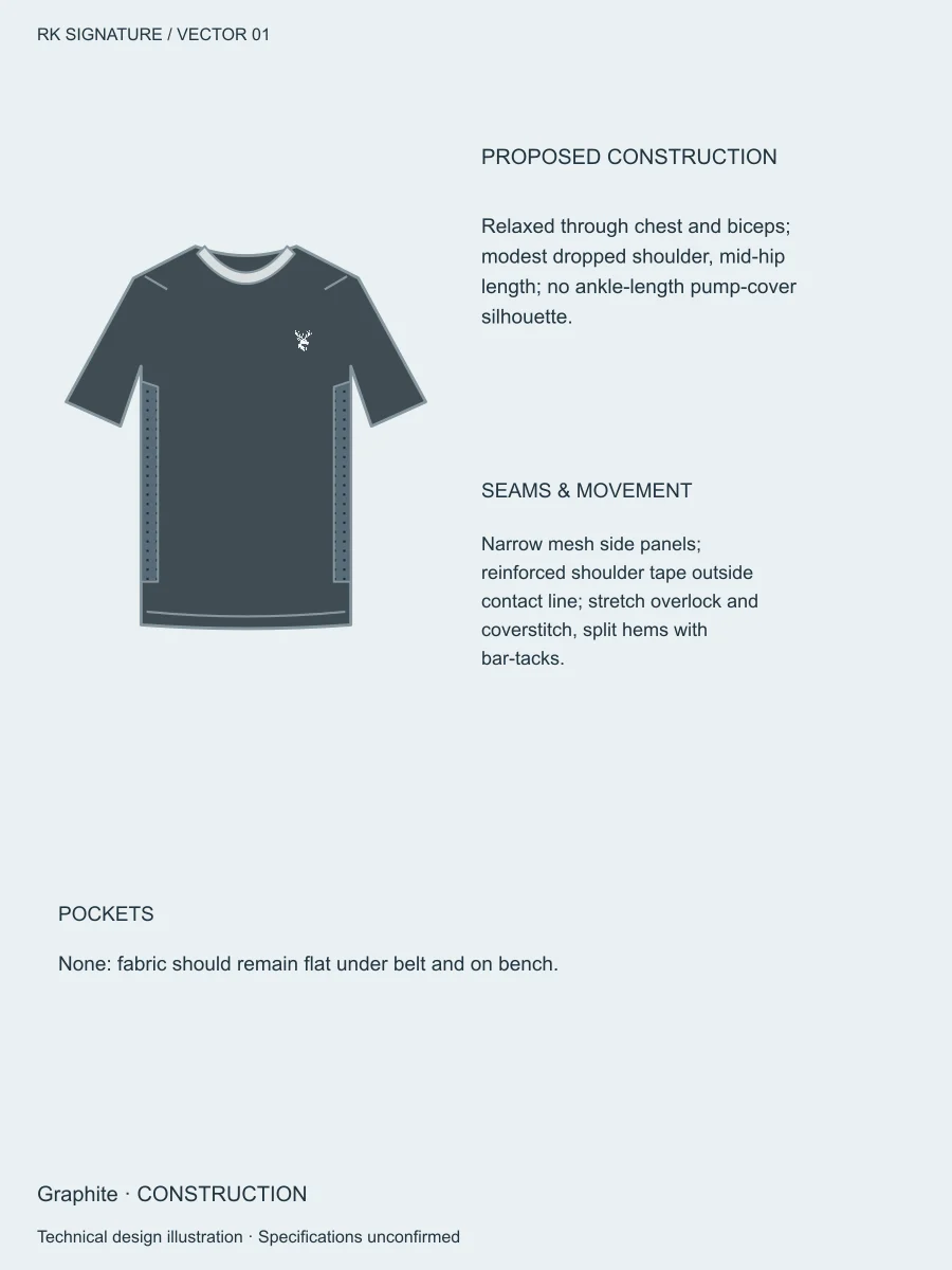 Men’s Forge Relaxed Training Tee — Graphite, Construction view