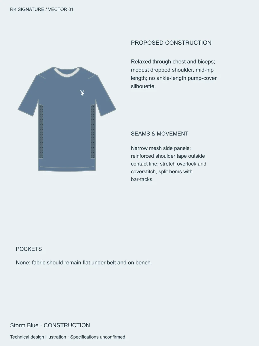 Men’s Forge Relaxed Training Tee — Storm Blue, Construction view