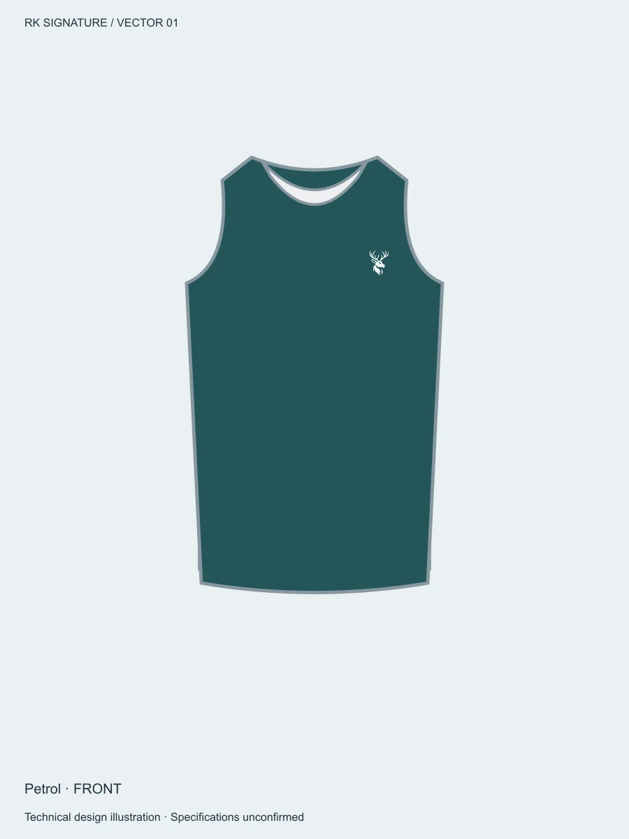 Men’s Pivot Training Tank — Petrol in Petrol, front view
