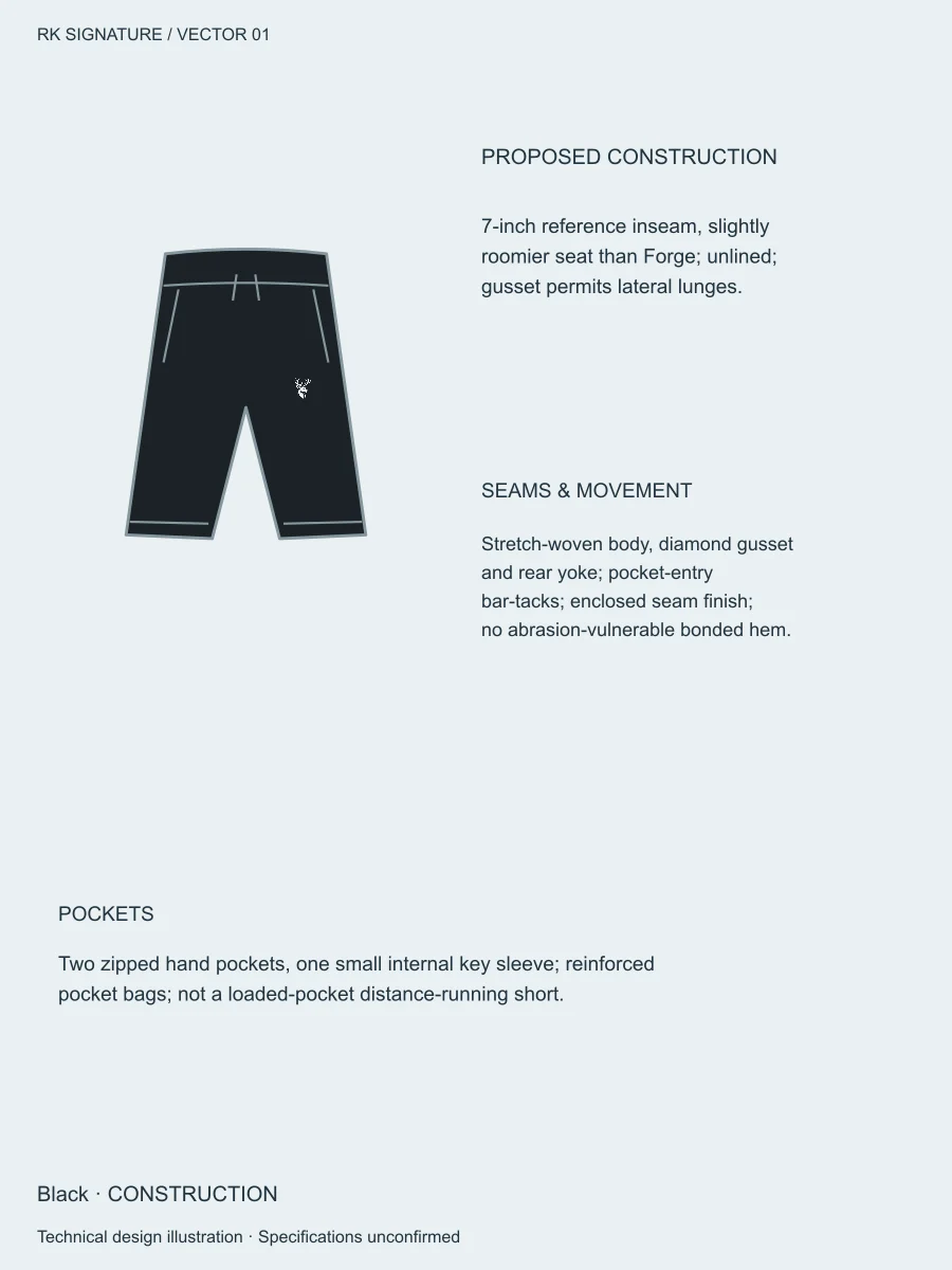 Men’s Range Hybrid Training Short — Black, Construction view