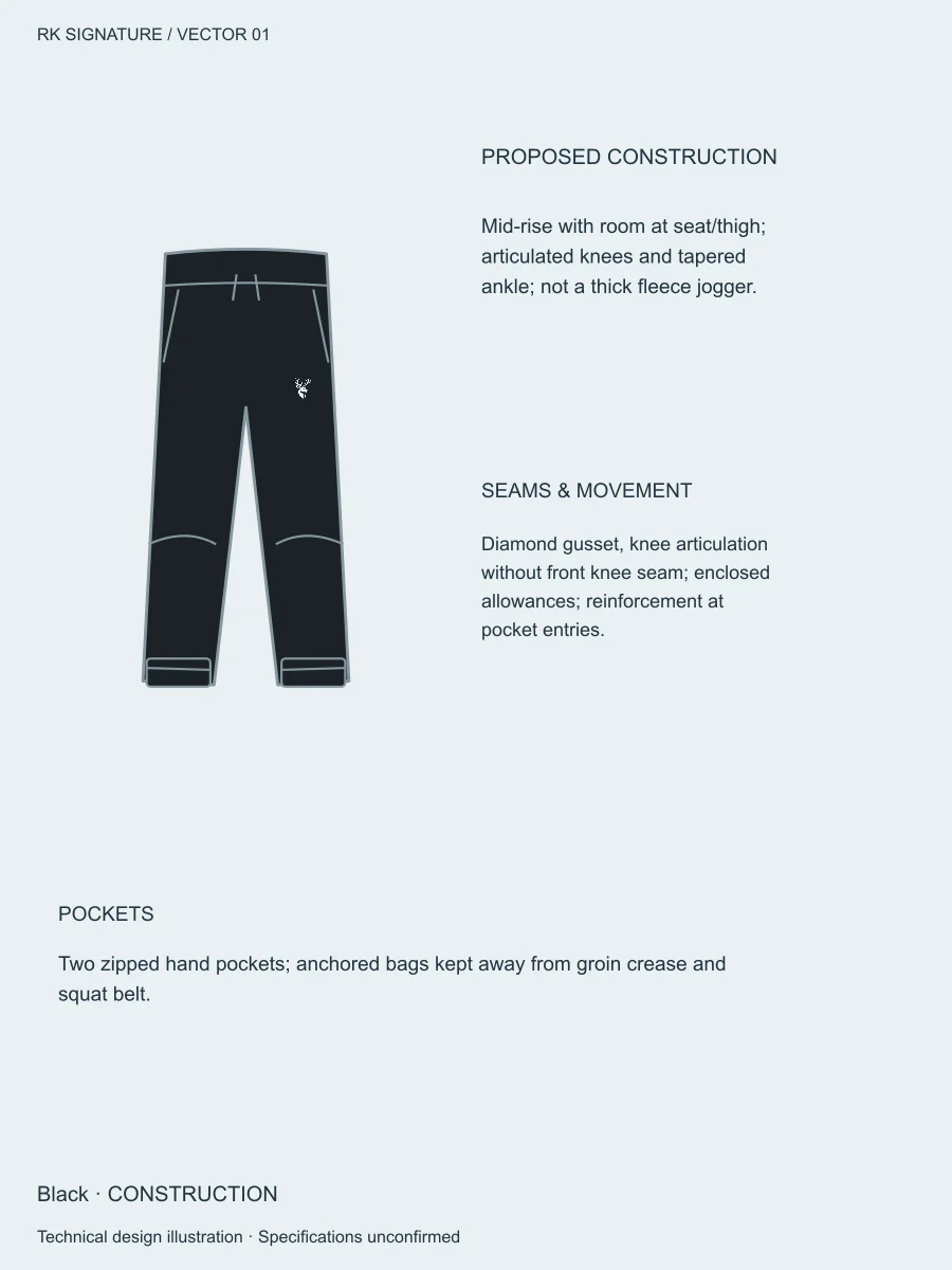 Men’s Traverse Tapered Training Jogger — Black, Construction view