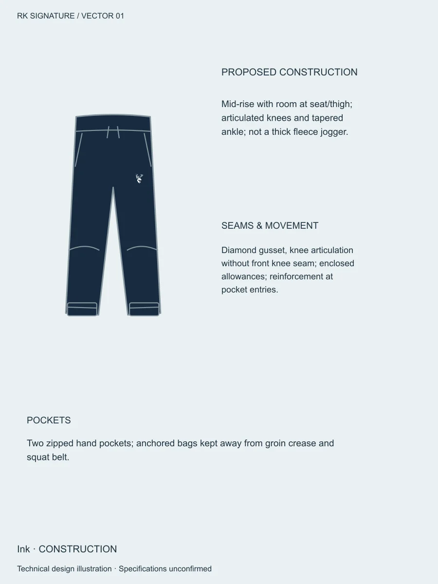 Men’s Traverse Tapered Training Jogger — Ink, Construction view