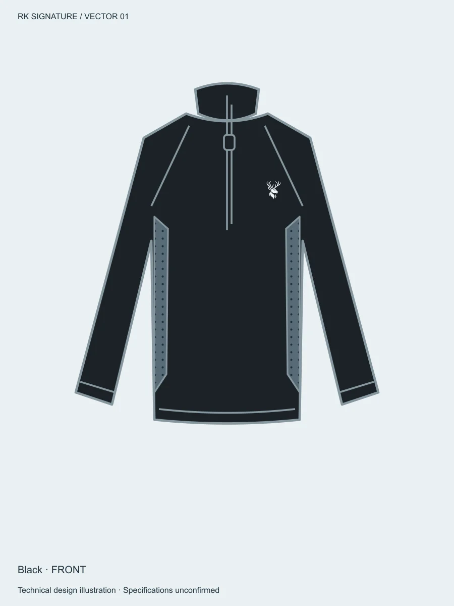 Men’s Traverse Training Quarter-Zip — Black in Black, front view