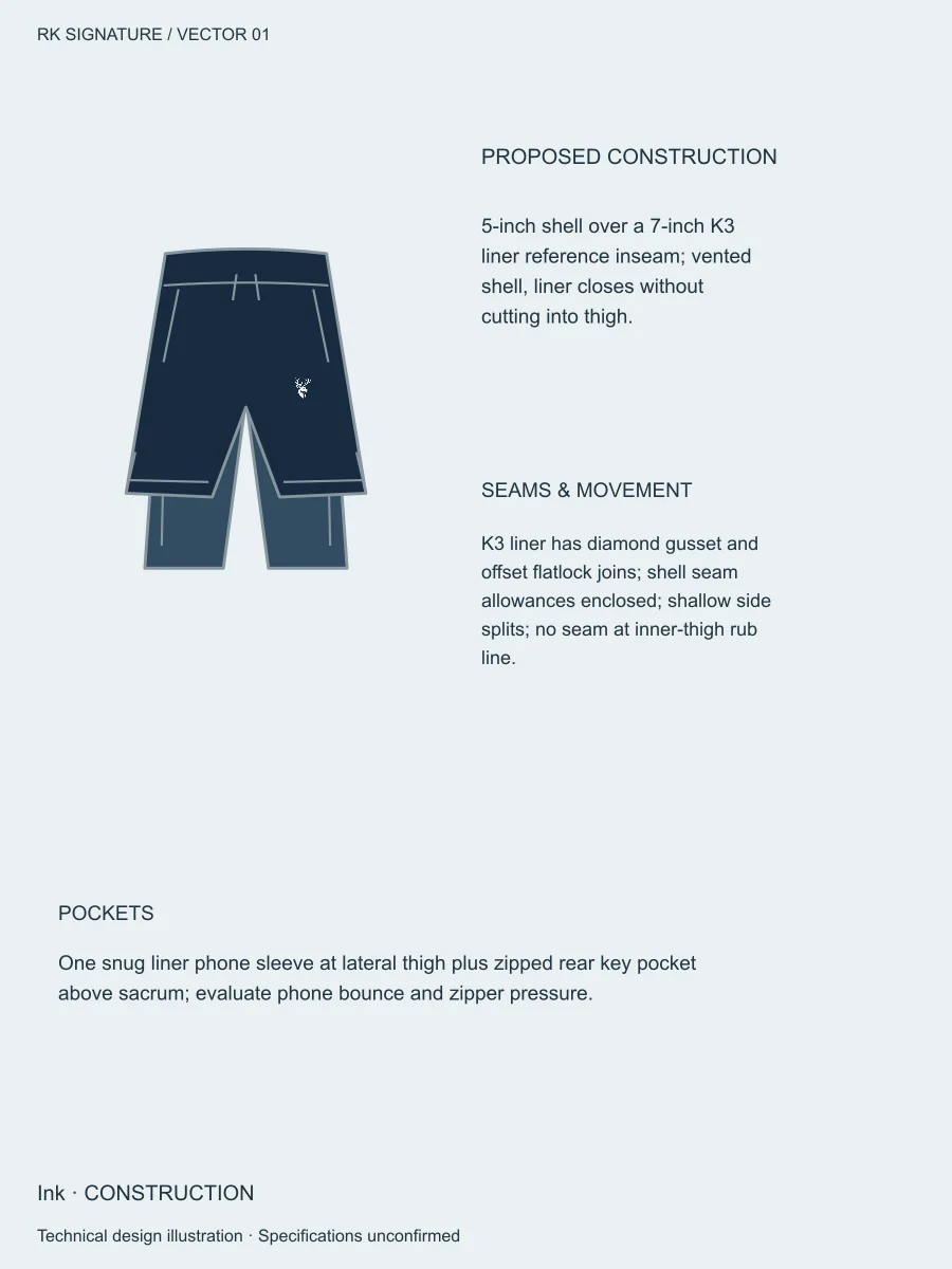 Men’s Velocity 2-in-1 Run Short — Ink, Construction view