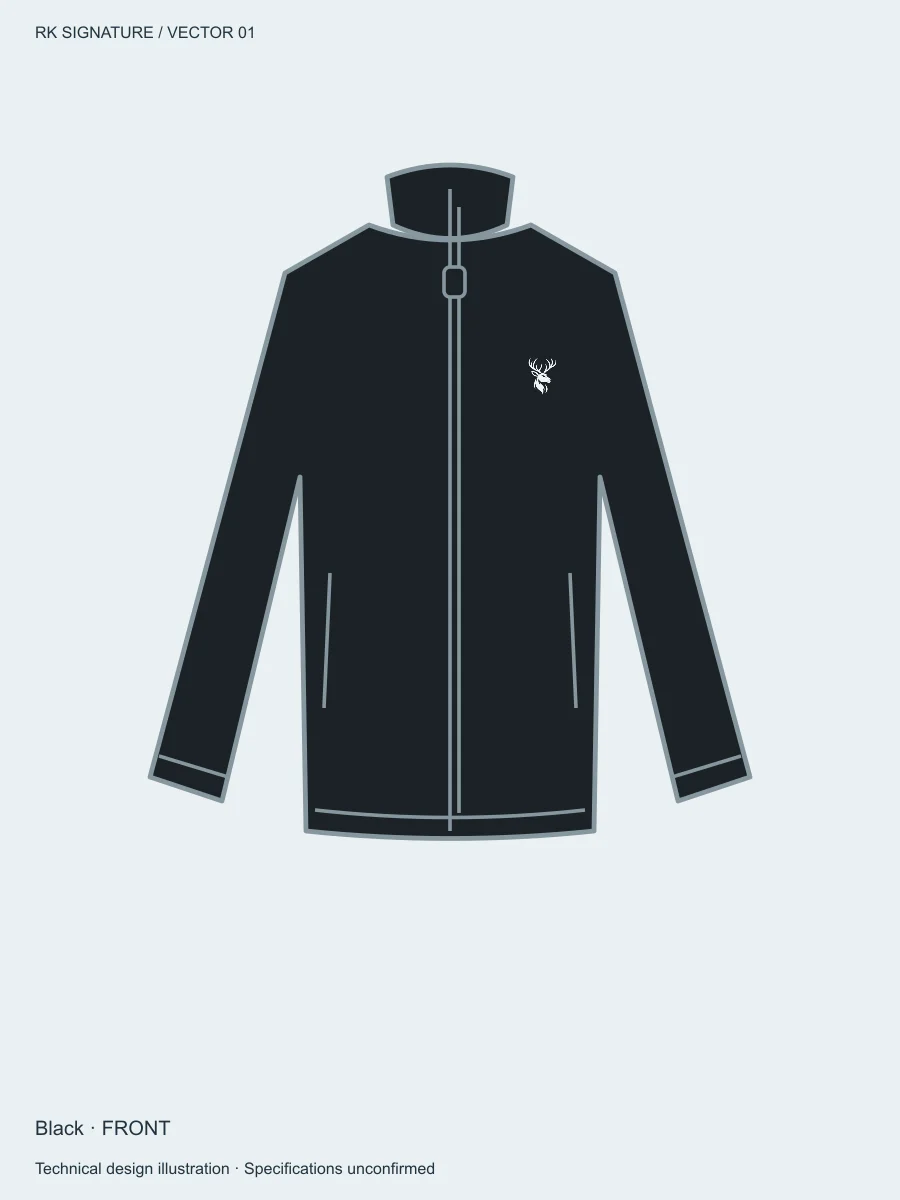 Men’s Velocity Run Shell — Black in Black, front view