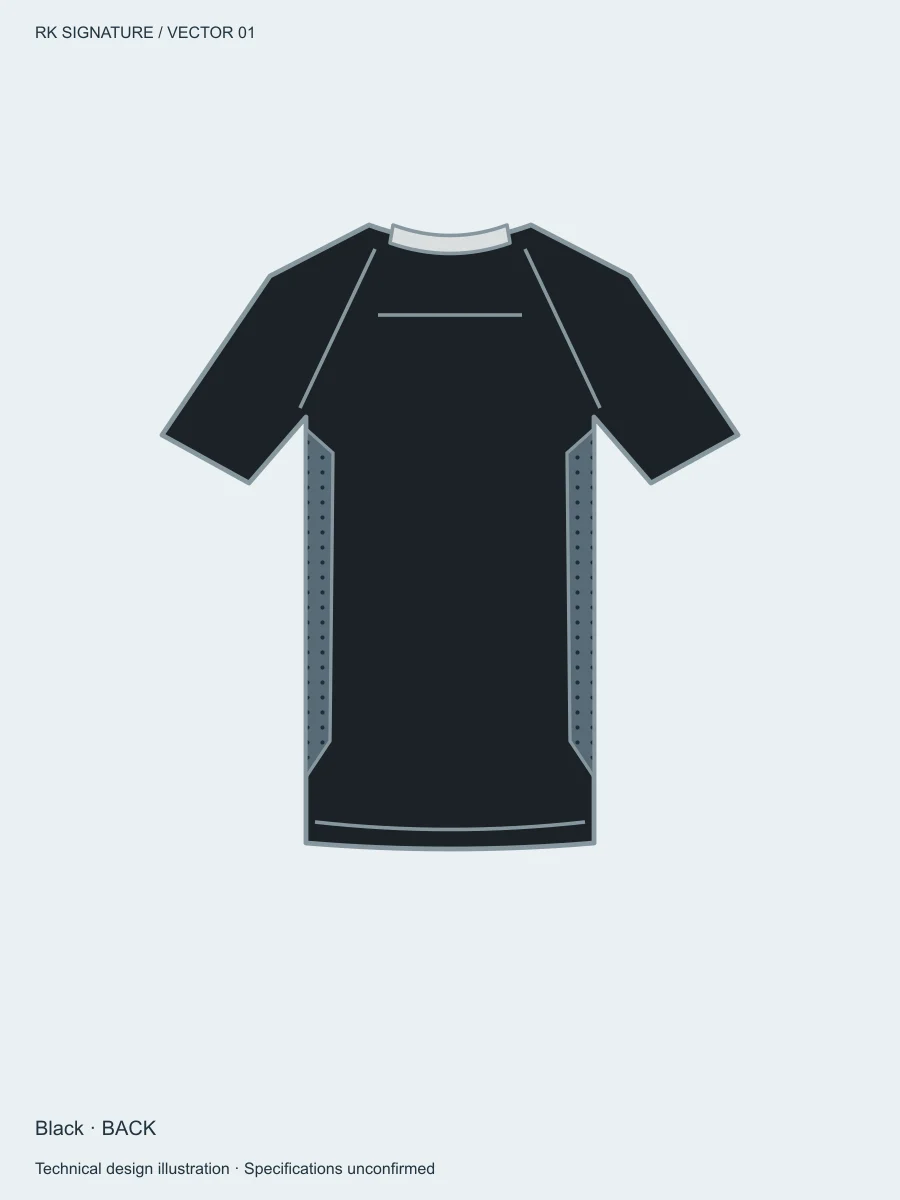 Women’s Aero Full-Length Training Tee — Black, Back view