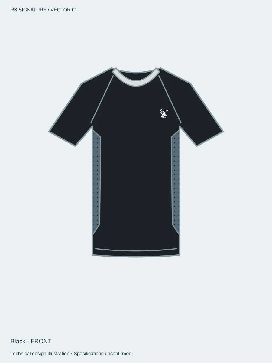 Women’s Aero Full-Length Training Tee — Black in Black, front view