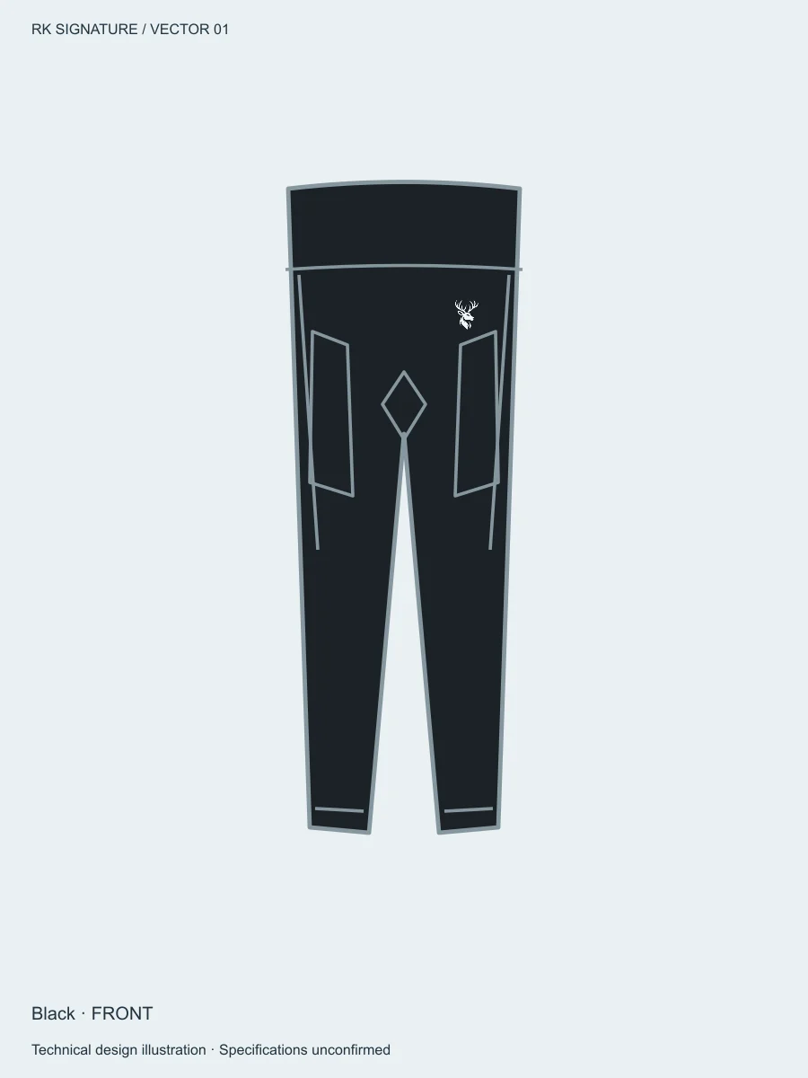 Women’s Contour Pocket Training Legging — Black in Black, front view