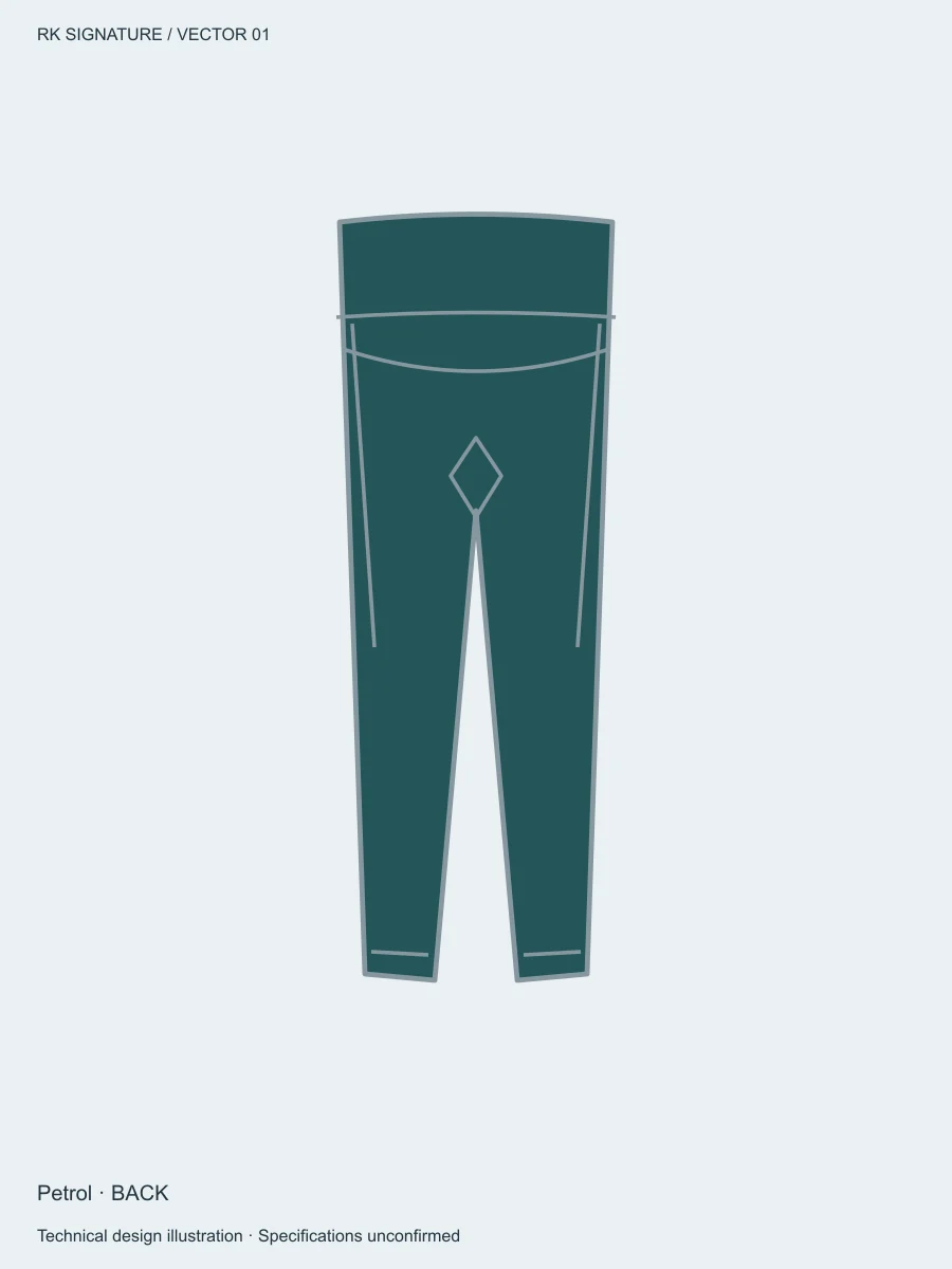 Women’s Contour Pocket Training Legging — Petrol, Back view