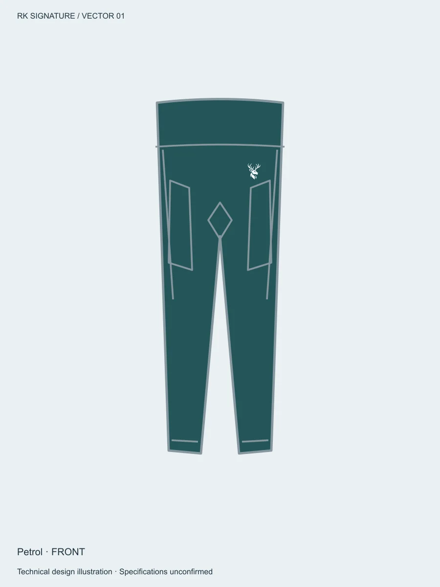 Women’s Contour Pocket Training Legging — Petrol in Petrol, front view