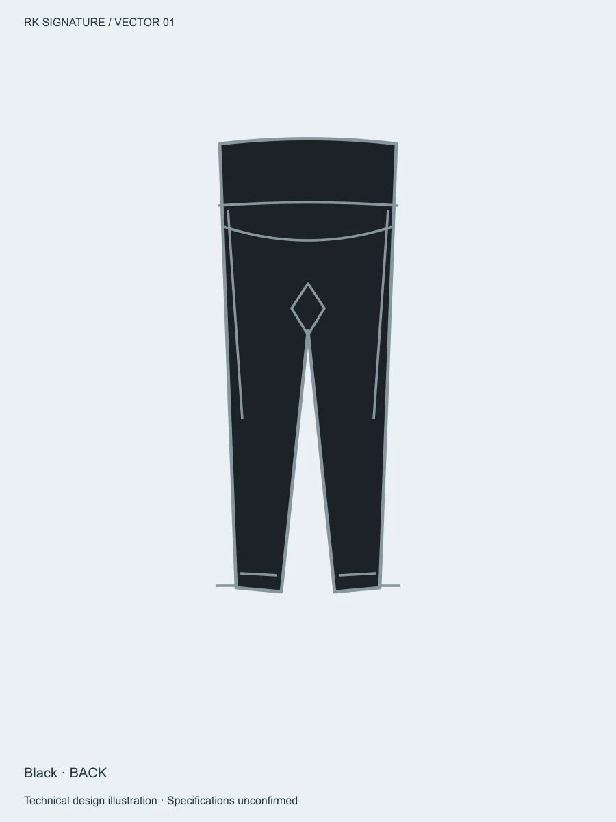 Women’s Flow 7/8 Studio Legging — Black, Back view