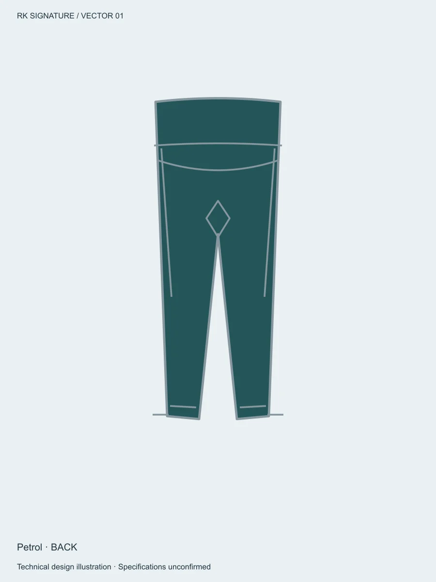 Women’s Flow 7/8 Studio Legging — Petrol, Back view