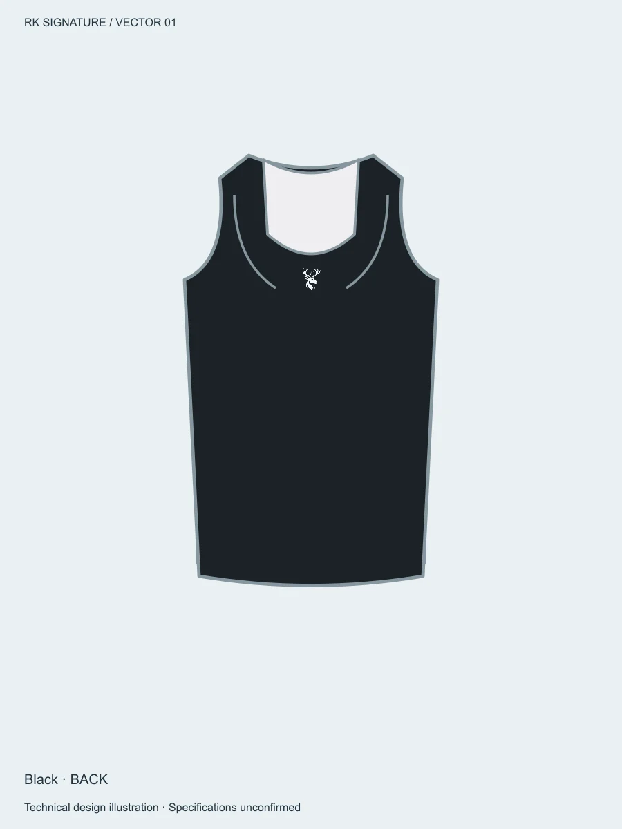 Women’s Pivot Longline Mobility Tank — Black, Back view