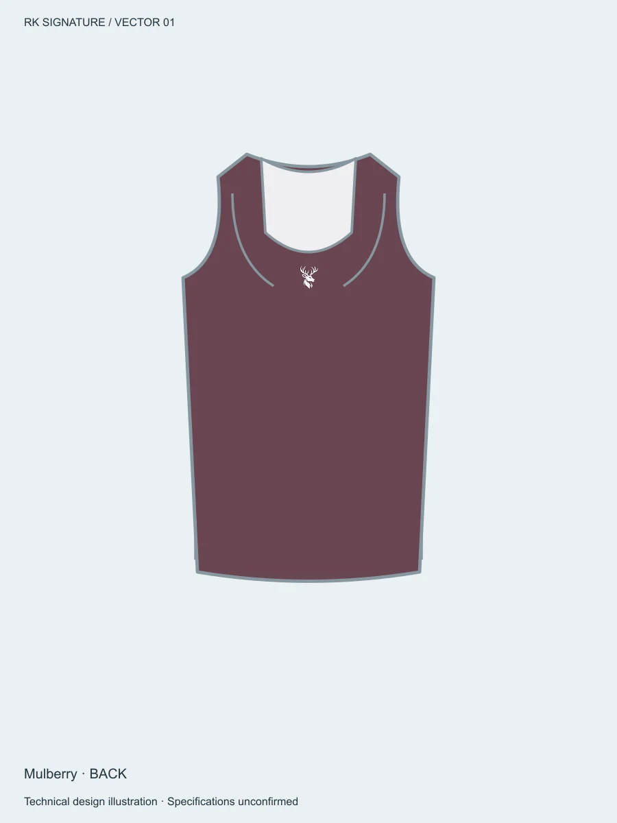 Women’s Pivot Longline Mobility Tank — Mulberry, Back view