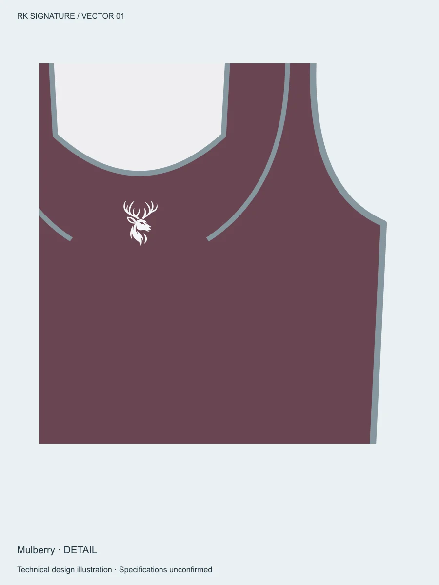 Women’s Pivot Longline Mobility Tank — Mulberry, Detail view