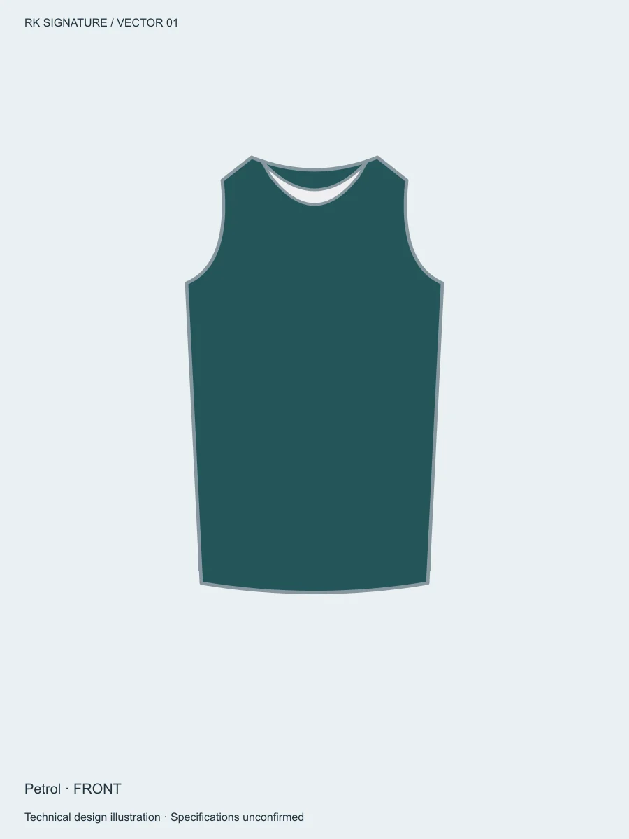 Women’s Pivot Longline Mobility Tank — Petrol in Petrol, front view